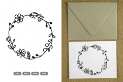 Floral Wreath SVG &amp; Clipart Product Image 1