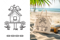 Bird House Doodle SVG &amp; Clipart Product Image 1