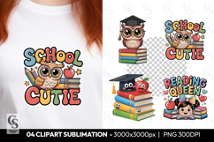 School Cutie Owl Back to School Clipart Sublimation PNG Product Image 1