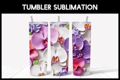 3D Flowers orchids Tumbler Sublimation |3D Tumbler Product Image 2