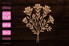 Bouquet of Flowers Laser Cut I Laser Cut SVG Product Image 1