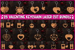 26 Valentine Keychain Laser Cut Bundle I Keychain Laser Cut Product Image 1