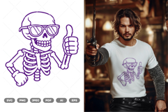Thumbs Up Skull SVG &amp; Clipart Product Image 1