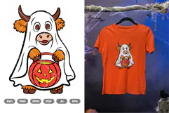 Highland Cow Halloween Colored SVG & Clipart Product Image 2
