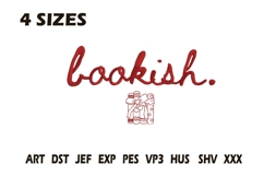 Bookish Minimalist Embroidery Design Product Image 1