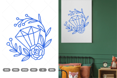 Floral Diamond SVG &amp; Clipart Product Image 1