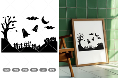Halloween Scene SVG &amp; Clipart Product Image 1