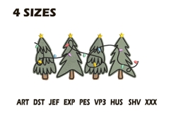 Christmas Tree Lights Embroidery Design | Holiday Decor Product Image 1