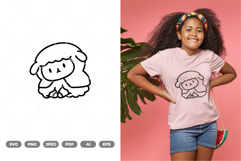 Kawaii Sheep SVG &amp; Clipart Product Image 1