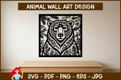 Bear Wall Art SVG, Woodland Animal Papercut Design Product Image 1