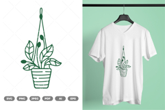 Hanging Potted Plant SVG &amp; Clipart Product Image 1