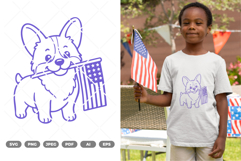 Fourth July Dog Doodle SVG &amp; Clipart Product Image 1