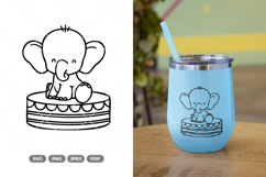 Tiny Elephant Doodle SVG &amp; Clipart Product Image 1