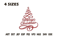 Merry Christmas Tree Embroidery Product Image 1