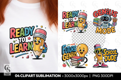 Ready to Learn School Clipart Sublimation PNG Product Image 1