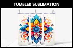 6 Watercolour Mandala Tumbler Sublimation I Watercolour PNG Product Image 2