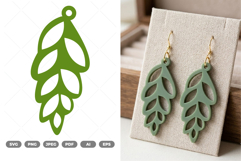 Leaf Earring SVG &amp; Clipart Product Image 1