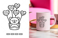 Valentine Bear SVG &amp; Clipart Product Image 1
