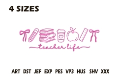 Teacher Life Embroidery Design Product Image 1