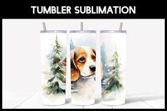 6 Winter Beagle Dog Tumbler Sublimation |Winter Tumbler Product Image 2