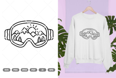 Ski Goggles with Mountain SVG &amp; Clipart Product Image 1