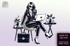 Boss Babe Charm - Empowering Businesswoman PNG Clip Art Product Image 1