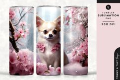 Christmas Snowy Animal Chihuahua Tumbler Wrap PNG Sublimatio Product Image 1