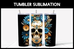 3D Skulls with Flowers Tumbler Sublimation |3D Halloween II Product Image 2