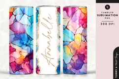 Personalised Name Tumbler Wrap PNG Sublimation | Marble Product Image 1