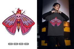 Skull Moth SVG &amp; Clipart - Colorful Beauty Product Image 1