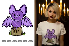 Kawaii Bat Colored SVG & Clipart Product Image 2