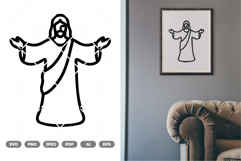 Monoline Jesus SVG &amp; Clipart Product Image 1