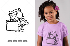 Cute Cupid Doodle SVG &amp; Clipart Product Image 1