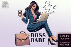 Boss Babe Charm - Empowering Businesswoman PNG Clip Art Product Image 1