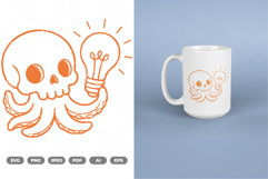 Skull Octopus SVG &amp; Clipart Product Image 1