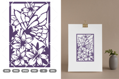 Butterflies And Flowers Ornament SVG &amp; Clipart Product Image 1