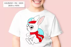 Bunny french sublimation. Baby sublimation PNG, Bunny face Product Image 1