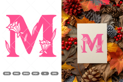 Floral Alphabet SVG &amp; Clipart Product Image 1