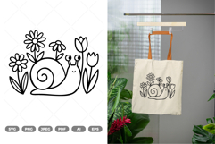 Spring Garden Snail SVG &amp; Clipart Product Image 1