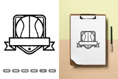 Basketball Badge SVG &amp; Clipart Product Image 1