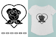 Heart and Roses SVG &amp; Clipart Product Image 1