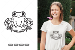 Frog and Flower SVG &amp; Clipart Product Image 1