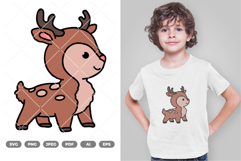 Cute Zoo Deer Colored SVG &amp; Clipart Product Image 1