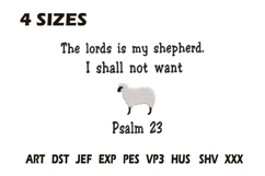 Psalm 23 The Lord Is My Shepherd Embroidery Design Product Image 1