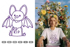 Kawaii Bat SVG & Clipart Product Image 3