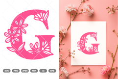 Floral Alphabet SVG &amp; Clipart Product Image 1