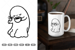 Coffee Ghost SVG &amp; Clipart Product Image 1