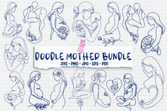 15 Super Cute Motherhood Doodle Line Art Bundle Product Image 1
