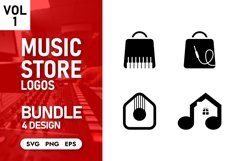 Music store logo bundle svg Product Image 1