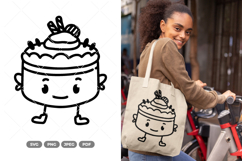 Kawaii Cake SVG &amp; Clipart Product Image 1